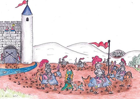 Castillos 3: Paseando a Kuky-Where is the Queen going?

-She´s out walking around

-¿Adónde va la Reina?

-Salió a dar una vuelta